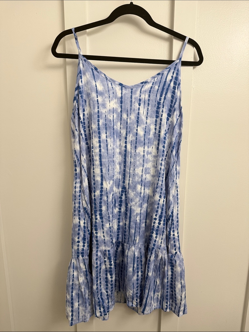 Women’s Blue Tie-Dye Slip Dress w/ pockets